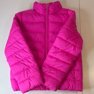 Place Hot Pink Kids Puffer Jacket  with front pockets Zipper Girl’s M 7/8 NWOT